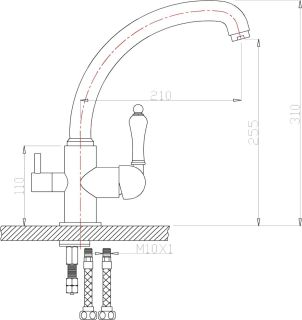 Смеситель для кухни ZORG Zorg Sanitary ZR 315 YF-33